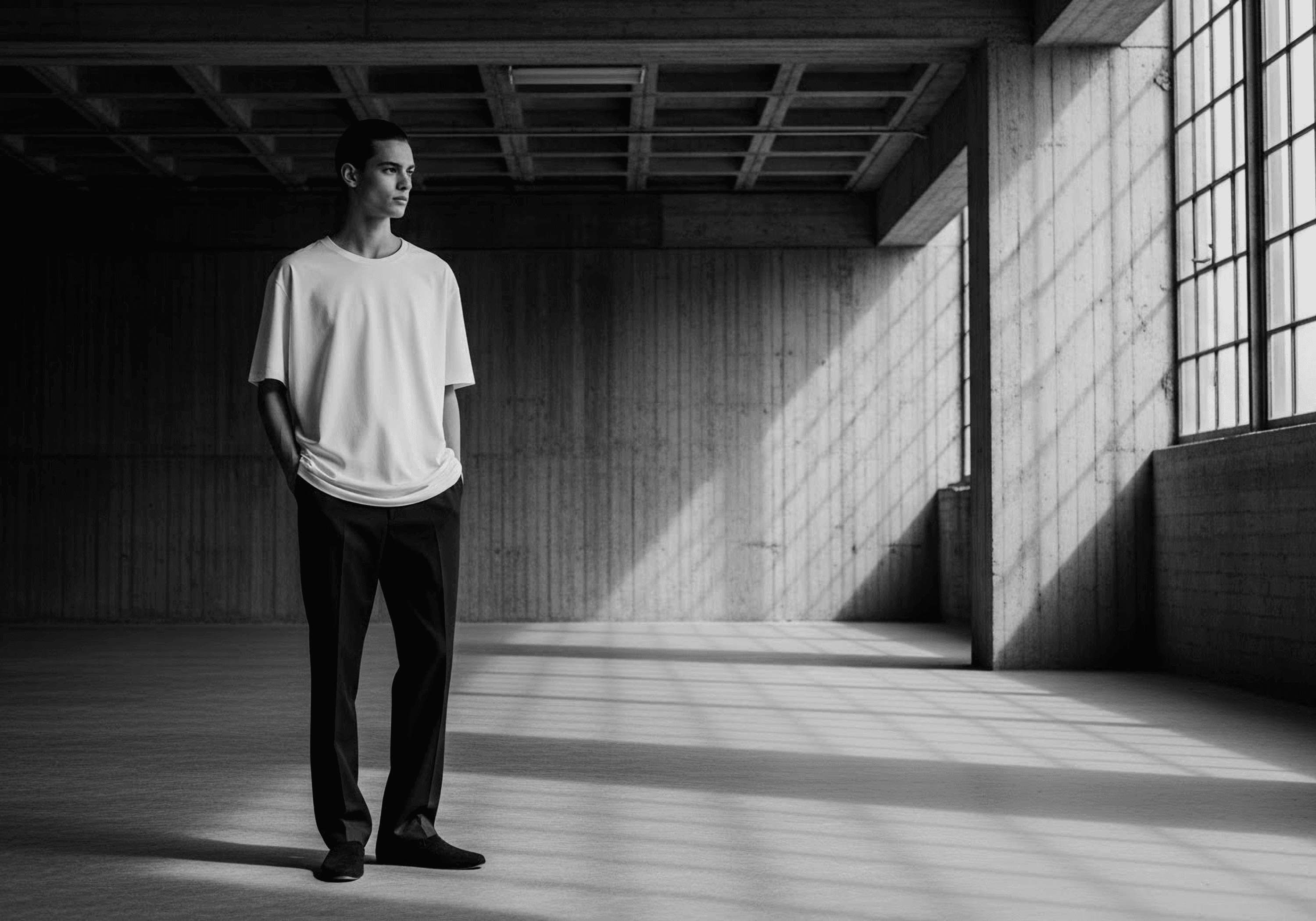 A minimalist fashion editorial shot